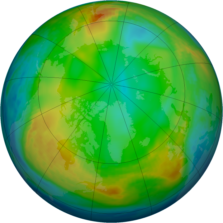 Arctic ozone map for 18 December 1989